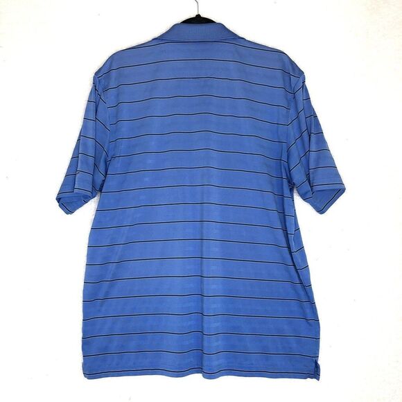 Greg Norman Men's Play Dry Polo Shirt Short Sleeve Golf Size Large Blue Striped - Picture 2 of 6